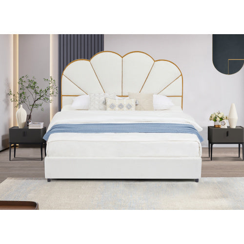 upholstered smart king platform bed with 4-drawers
