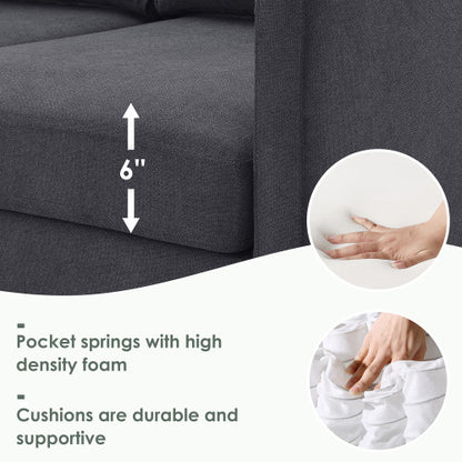 Terry 5-Seat Couch Set with Chaise with 3 Pillows