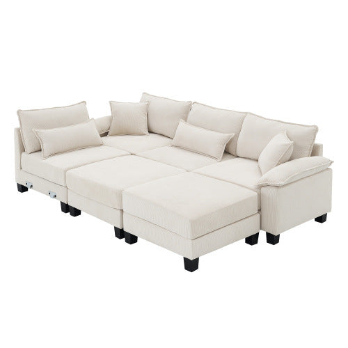 emily u shaped couch with armrest bags