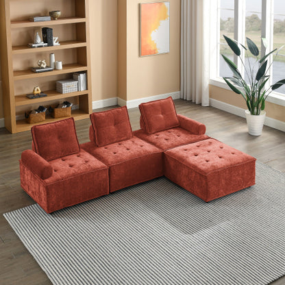 Chenille L-Shape Modular Sectional Sofa