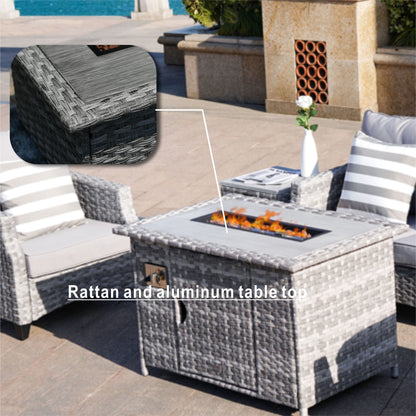 Direct Wicker Fire Pit Table With Chair Rattan Wicker Sofa Set