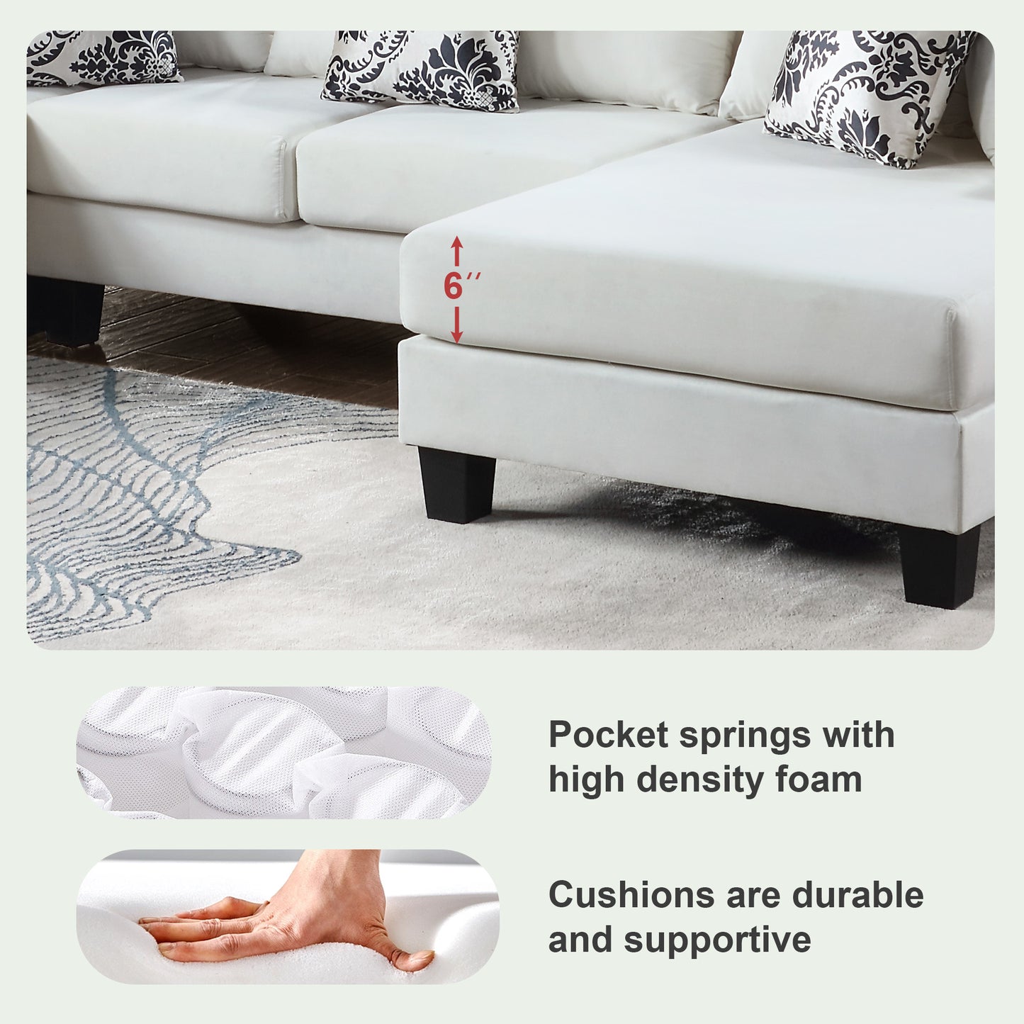 elegant velvet corner couch with lots of pillows