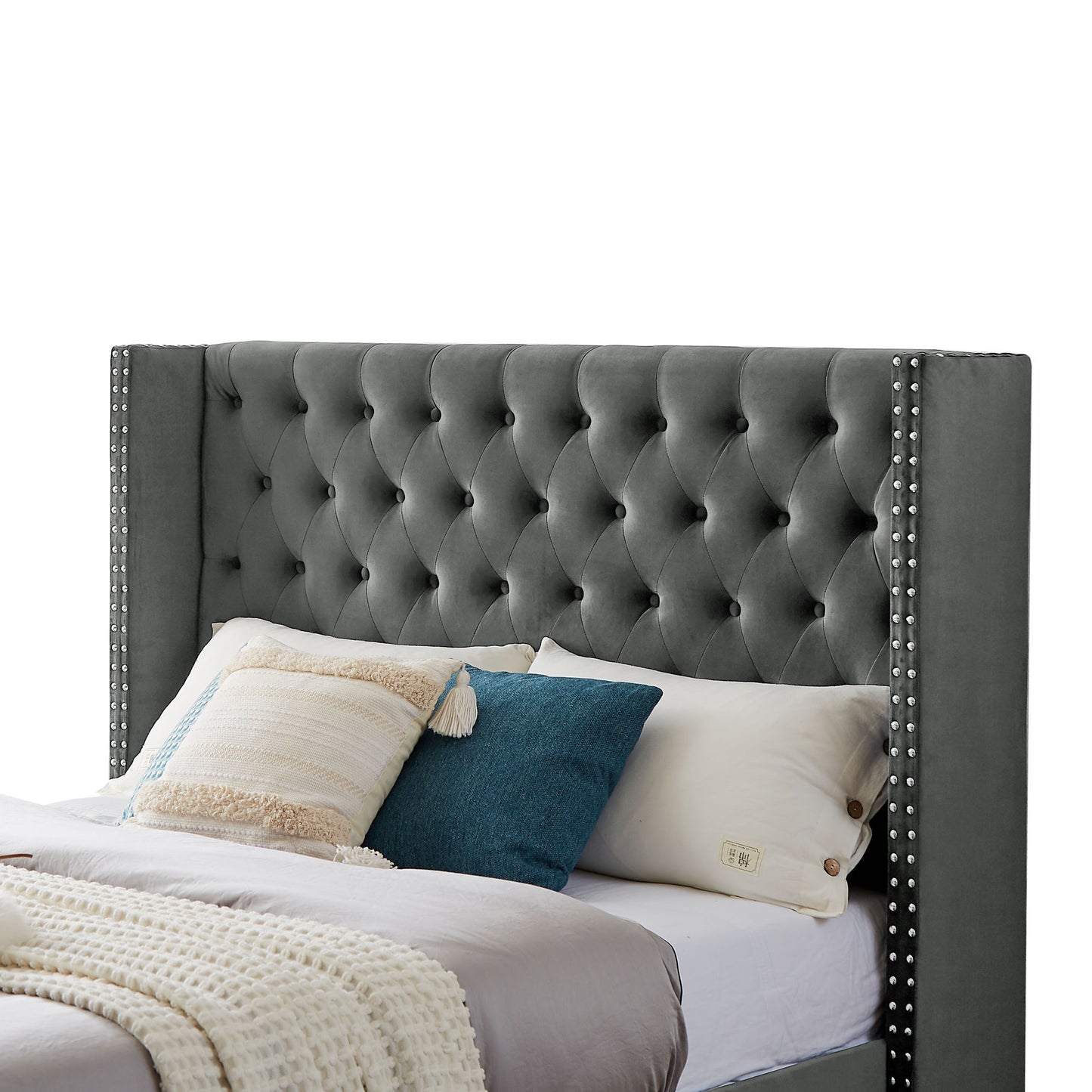 toni queen bed with one nightstand,  metal legs with electroplate #1