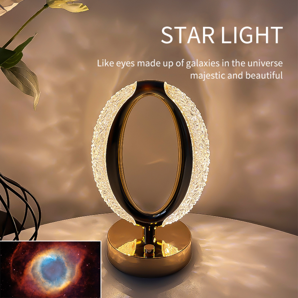 acrylic crystal modern luxury rechargeable table lamp with usb charging port