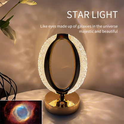 Acrylic Crystal Modern Luxury Rechargeable Table Lamp with USB Charging Port