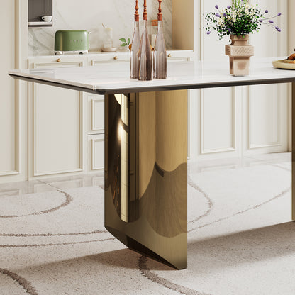Double Pedestal Dining Table- Tempered Glass