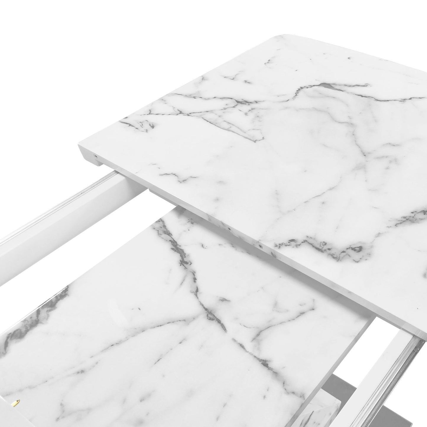 lux extendable marble square dining table