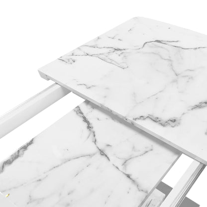 Lux Extendable Marble Square Dining Table