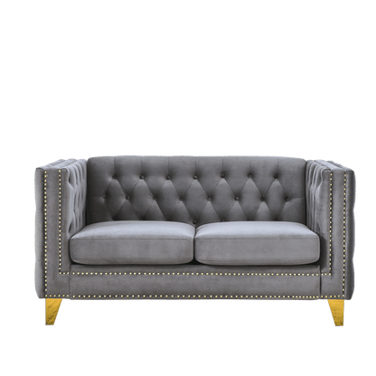 3-seater + 2-seater Combination Sofa, Grey Velvet