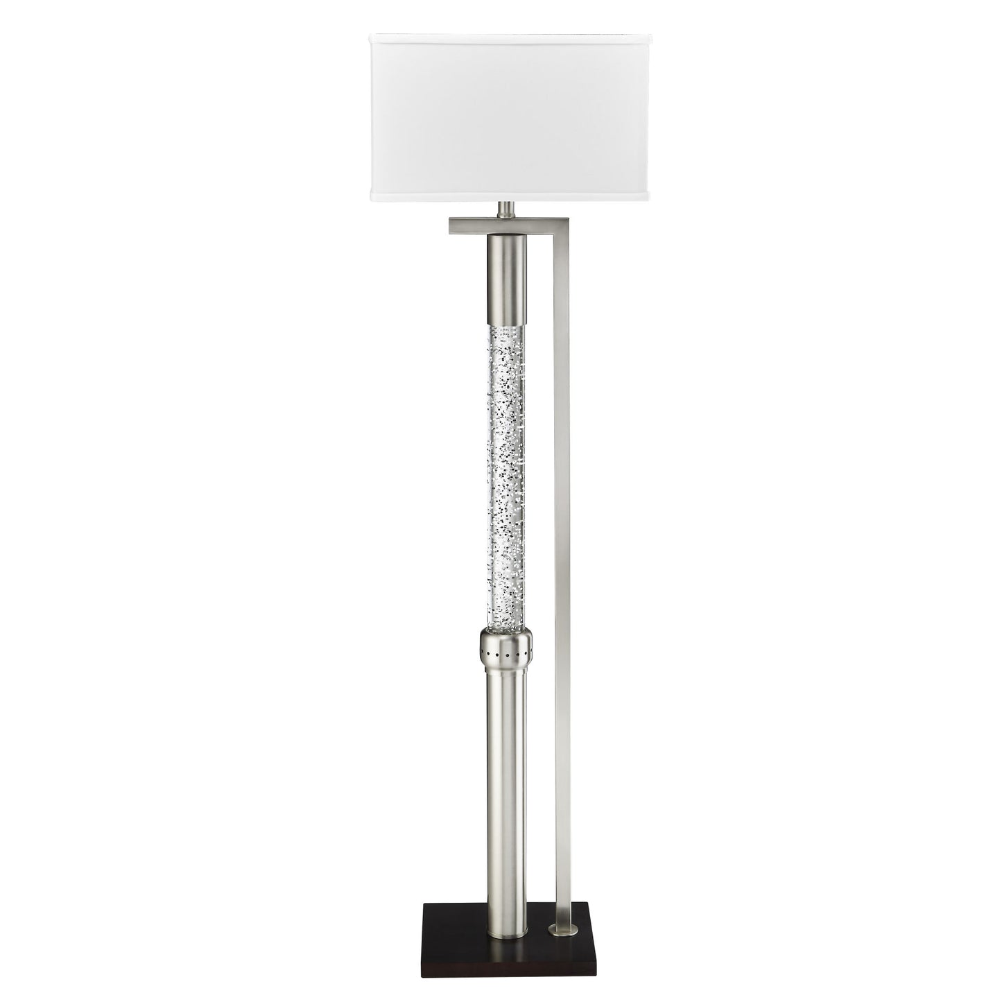 luxurious water dancing floor lamp with satin nickel finish metal sparkling