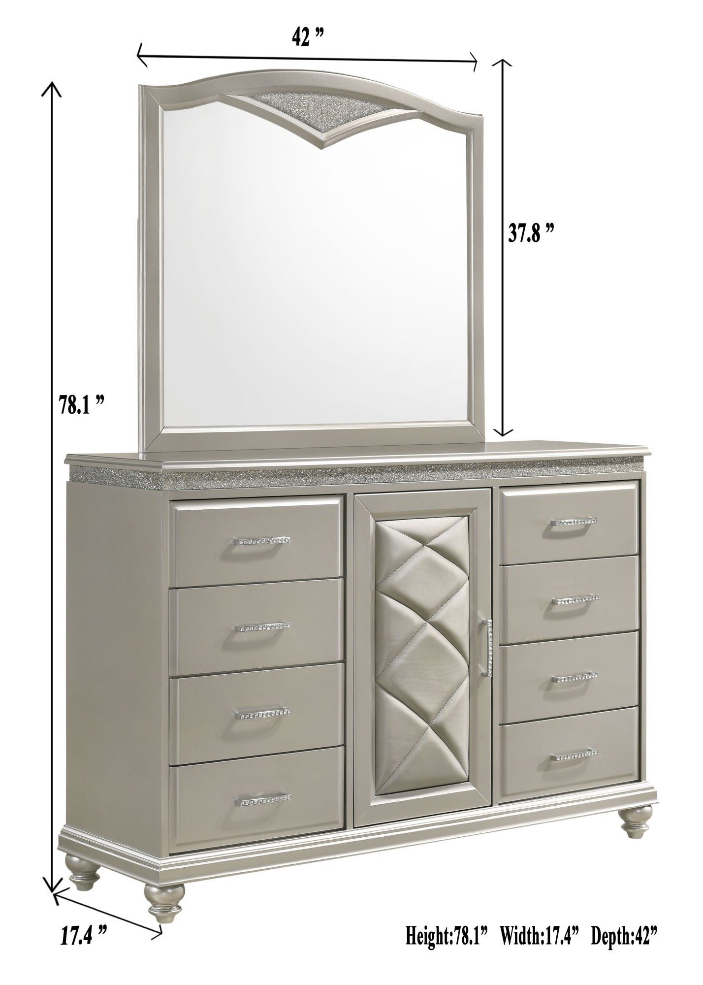 valiant - dresser - pearl silver
