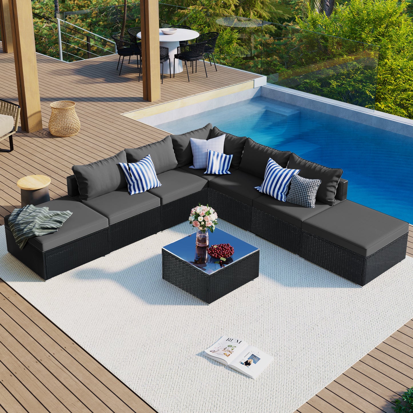 8-pieces outdoor patio furniture sets