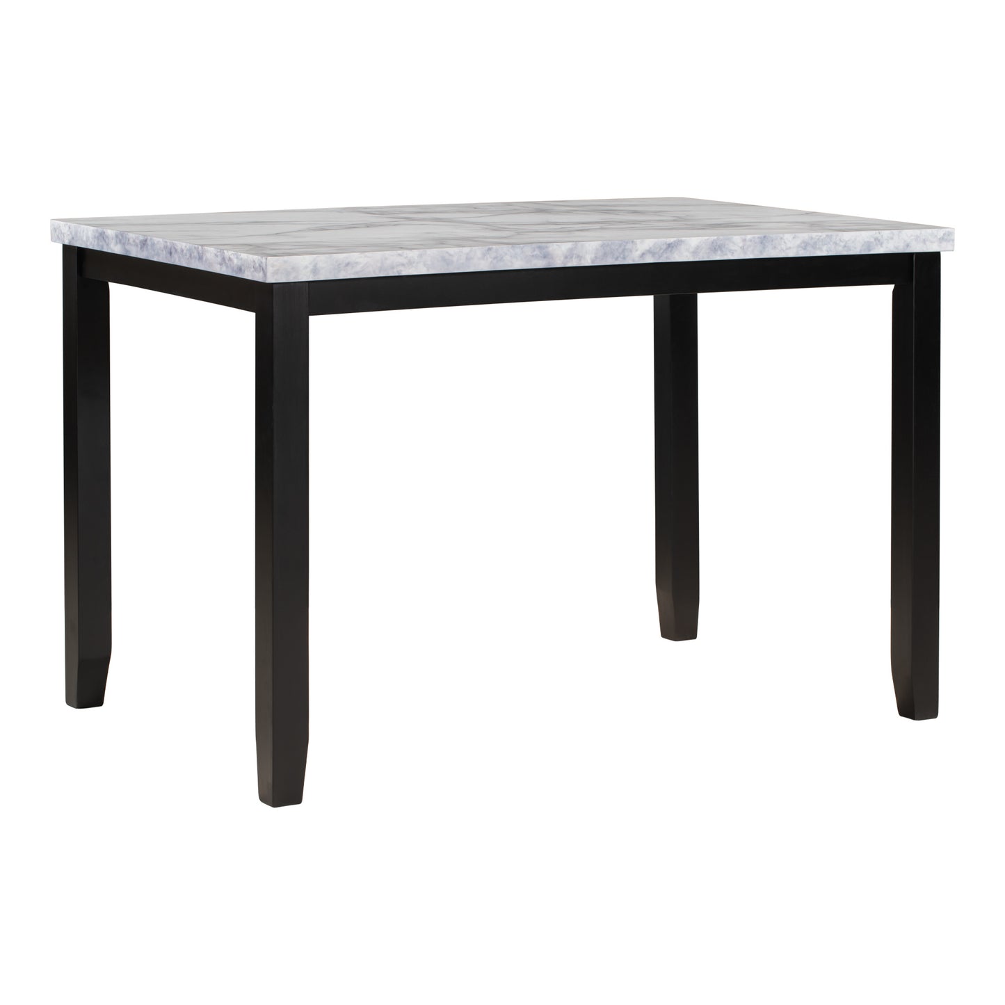 faux marble 5-piece dining table set ,white/beige+black