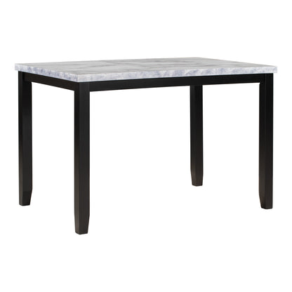 Faux Marble 5-Piece Dining Table Set ,White/Beige+Black