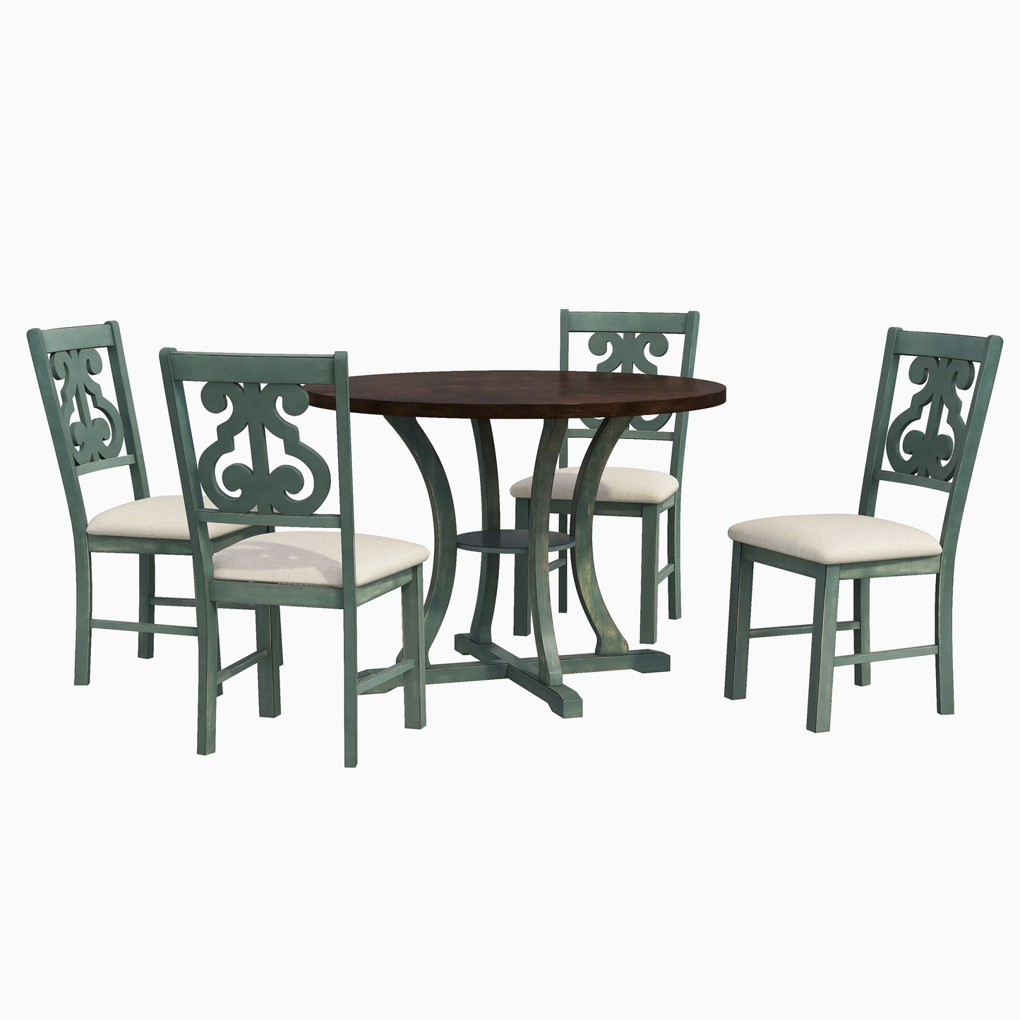5-piece round dining table set