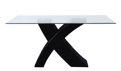 ACME Pervis Dining Table in Black & Clear Glass