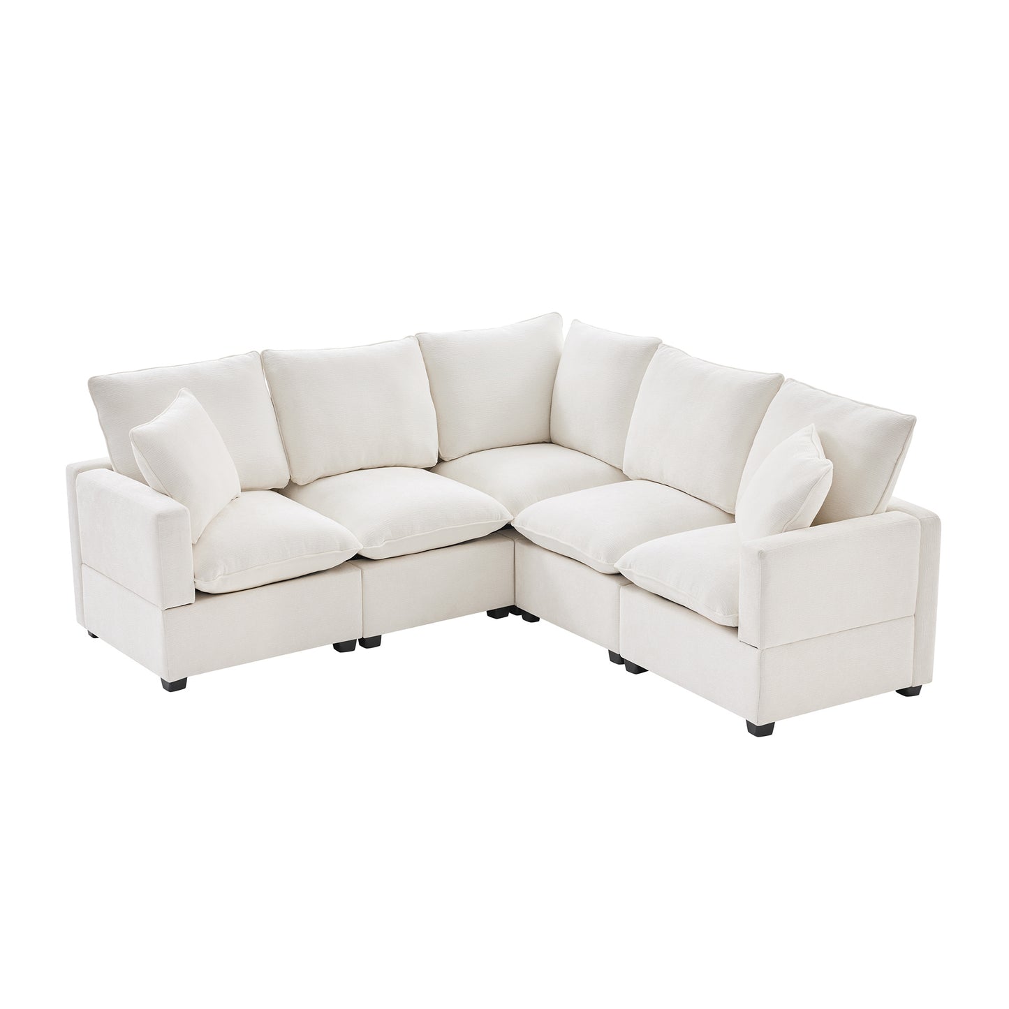 chenille sectional couch set with 2 pillows included