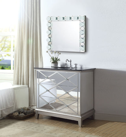 ACME Noralie Wall Decor, Mirrored & Faux Diamonds