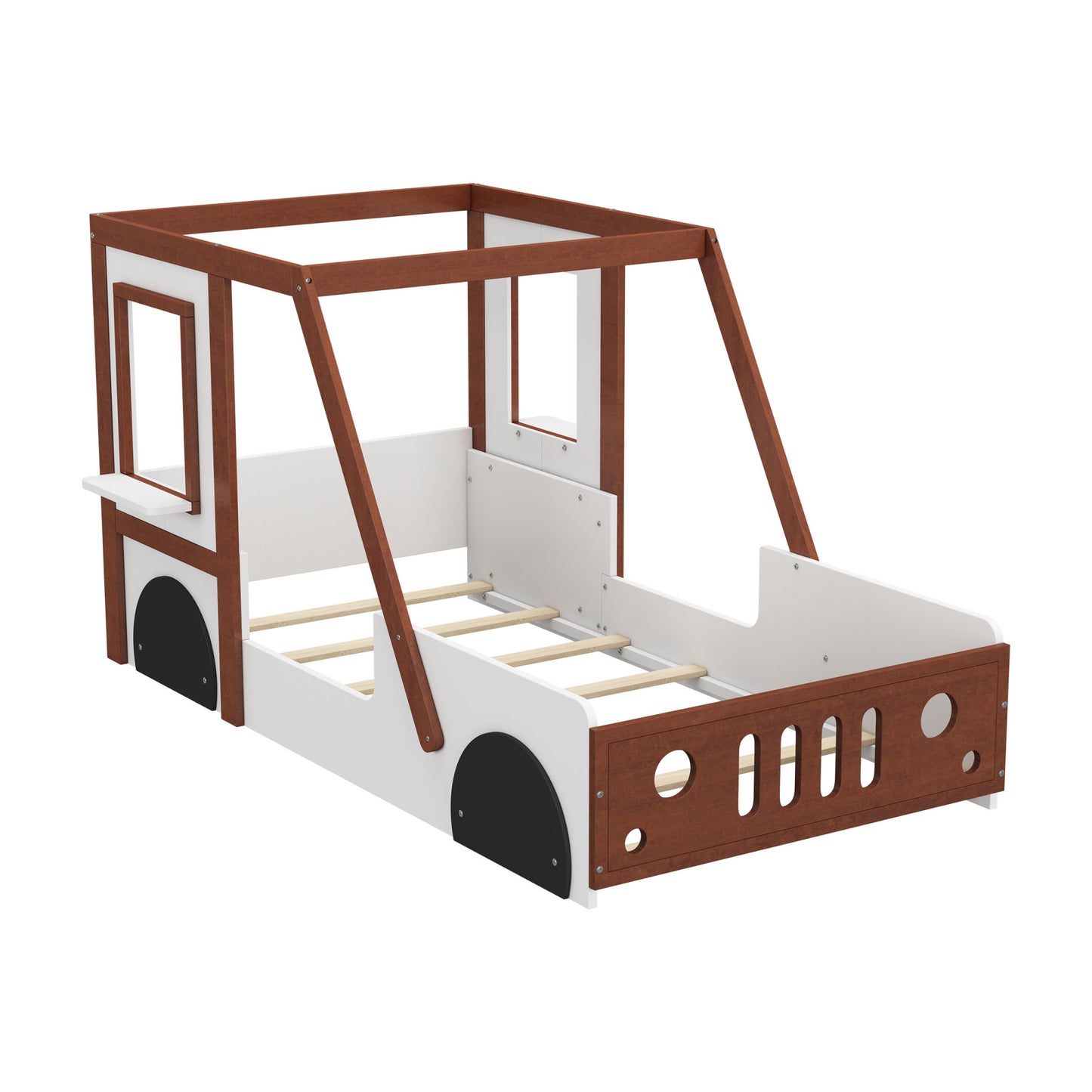 fun play design twin size car bed, white+ orange