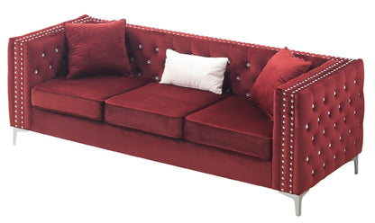 Paige Sofa Set, Burgundy