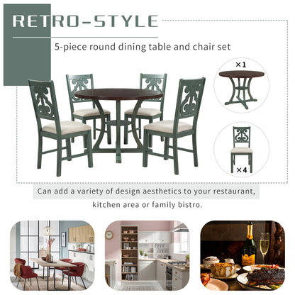 5-Piece Round Dining Table Set