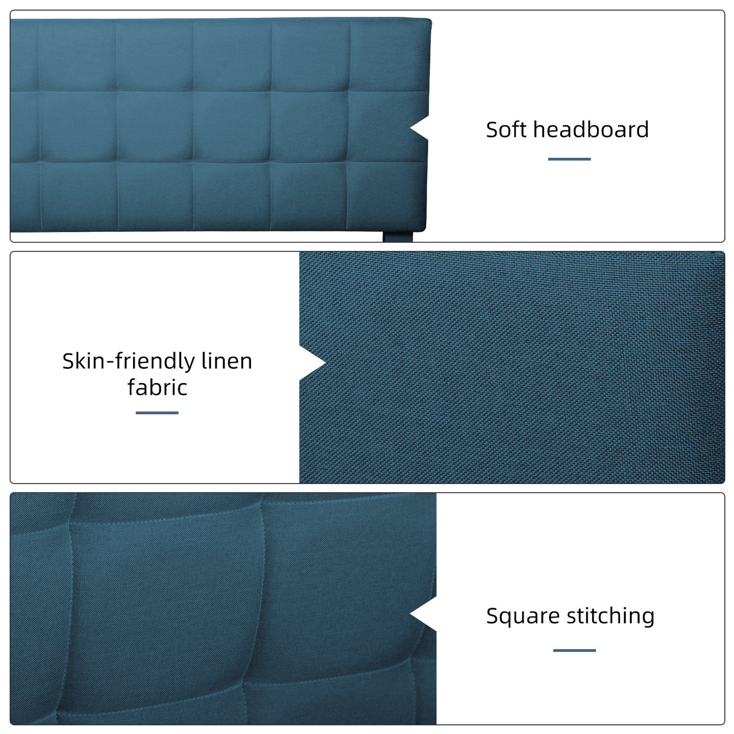 square upholstered platform bed with lights square stitched