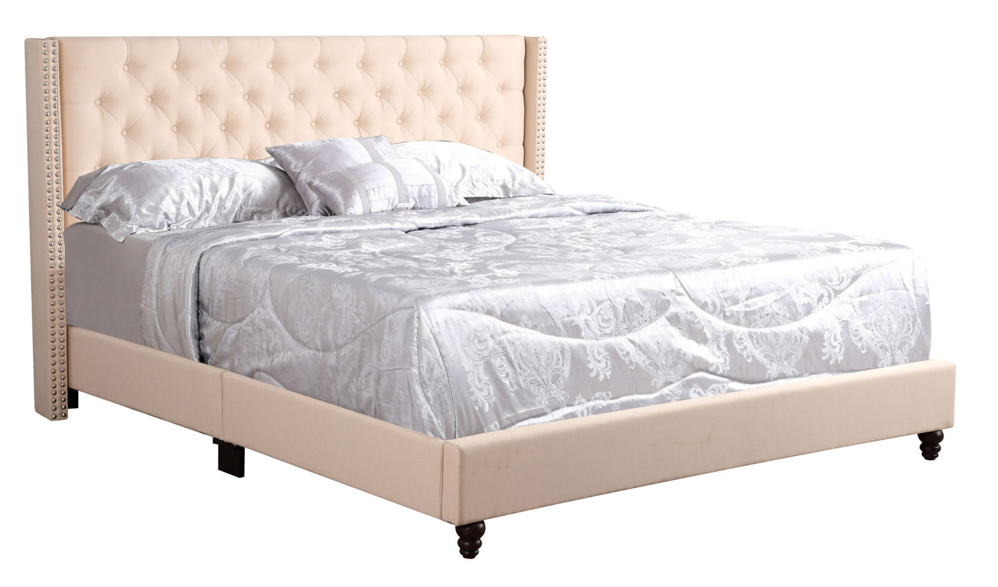 julie upholstered bed , beige