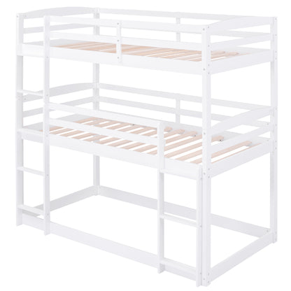 Twin over Twin over Twin Triple Bunk Bed,White