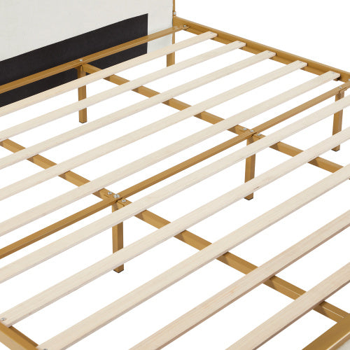 elegant upholstered platform king bed with high headboard