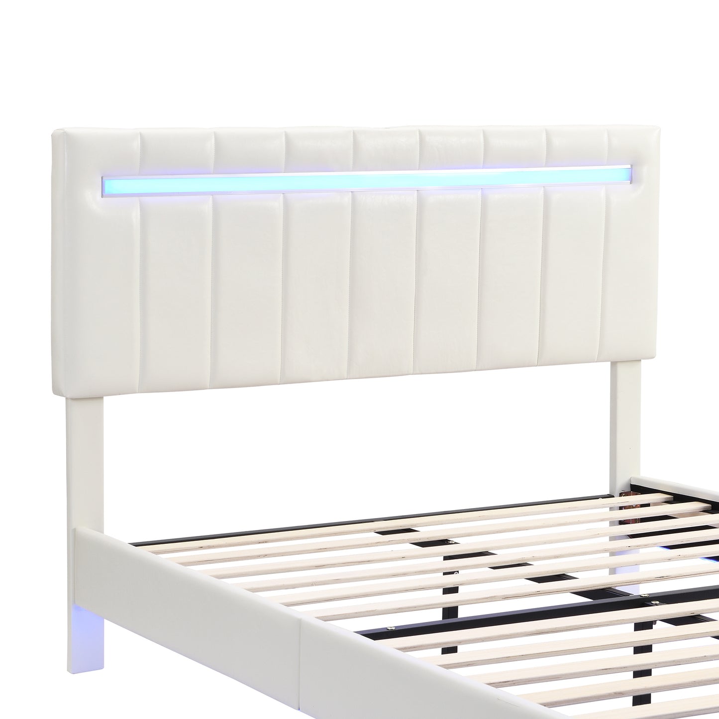 floating bed frame with led lights and usb charging #3