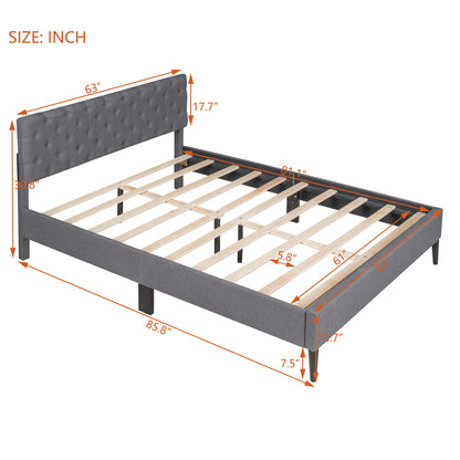 Sammie Upholstered Linen Platform Bed