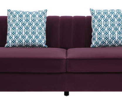 Maddie 8-Seater Sectional Sofa with Reversible Chaise and Storage Ottoman, Velvet Purple