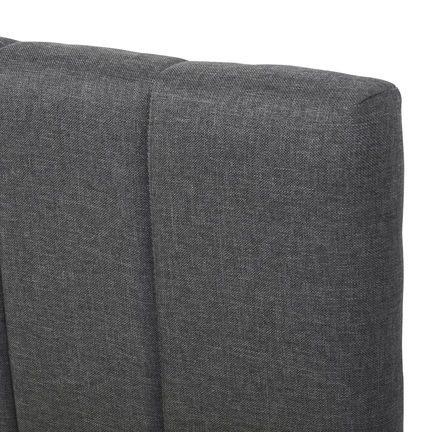 dana upholstered platform bed with trundle and 3 drawers, gray