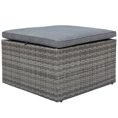 5-piece Outdoor UV-Resistant Patio Sofa Set with Storage Bench