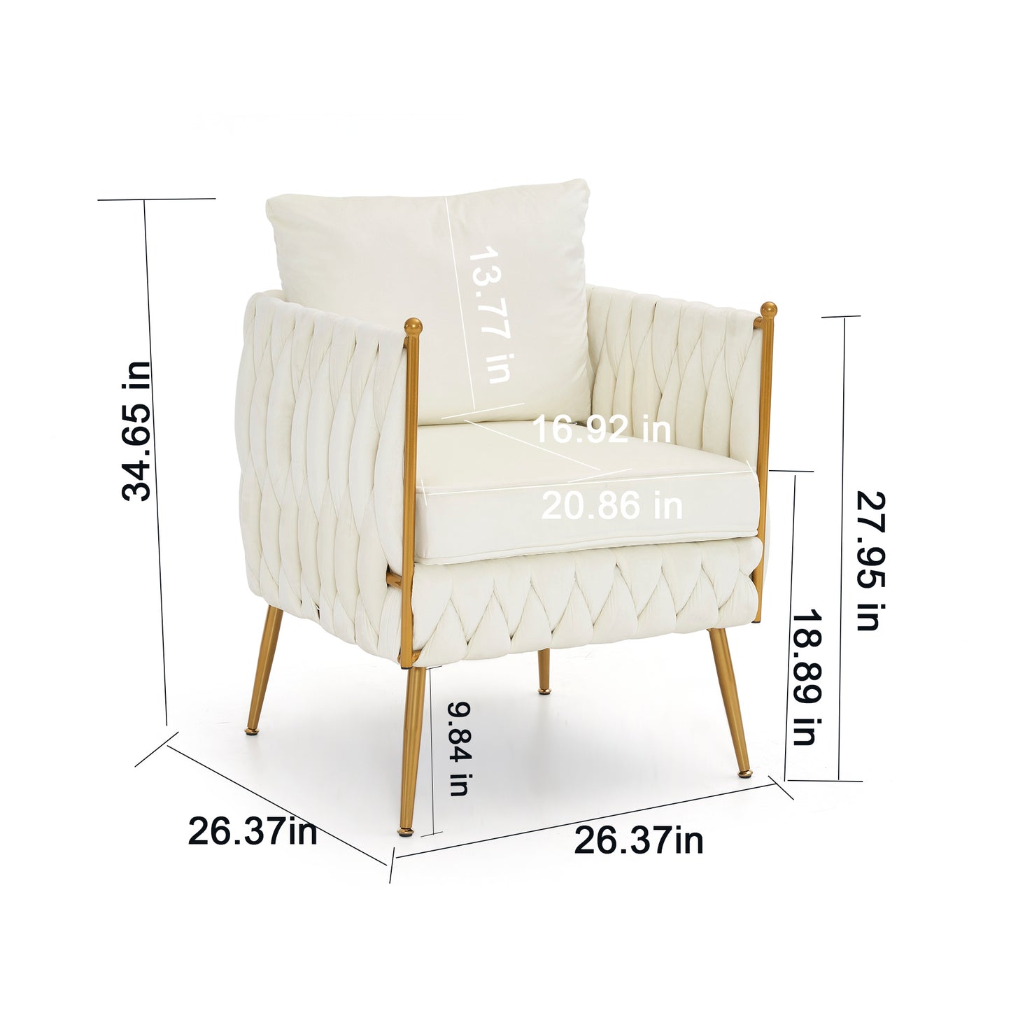 2 pieces modern upholstered couch set, cream white velvet