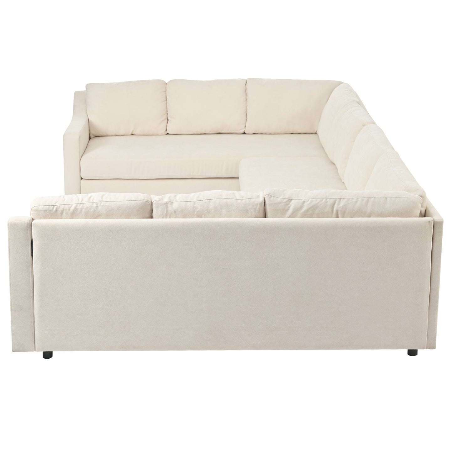 ustyle 3 pieces upholstered u-shaped sectional