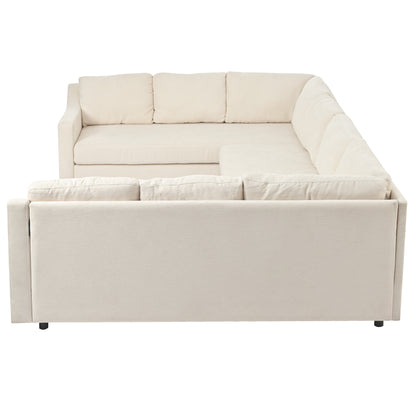 UStyle 3 Pieces Upholstered U-Shaped Sectional