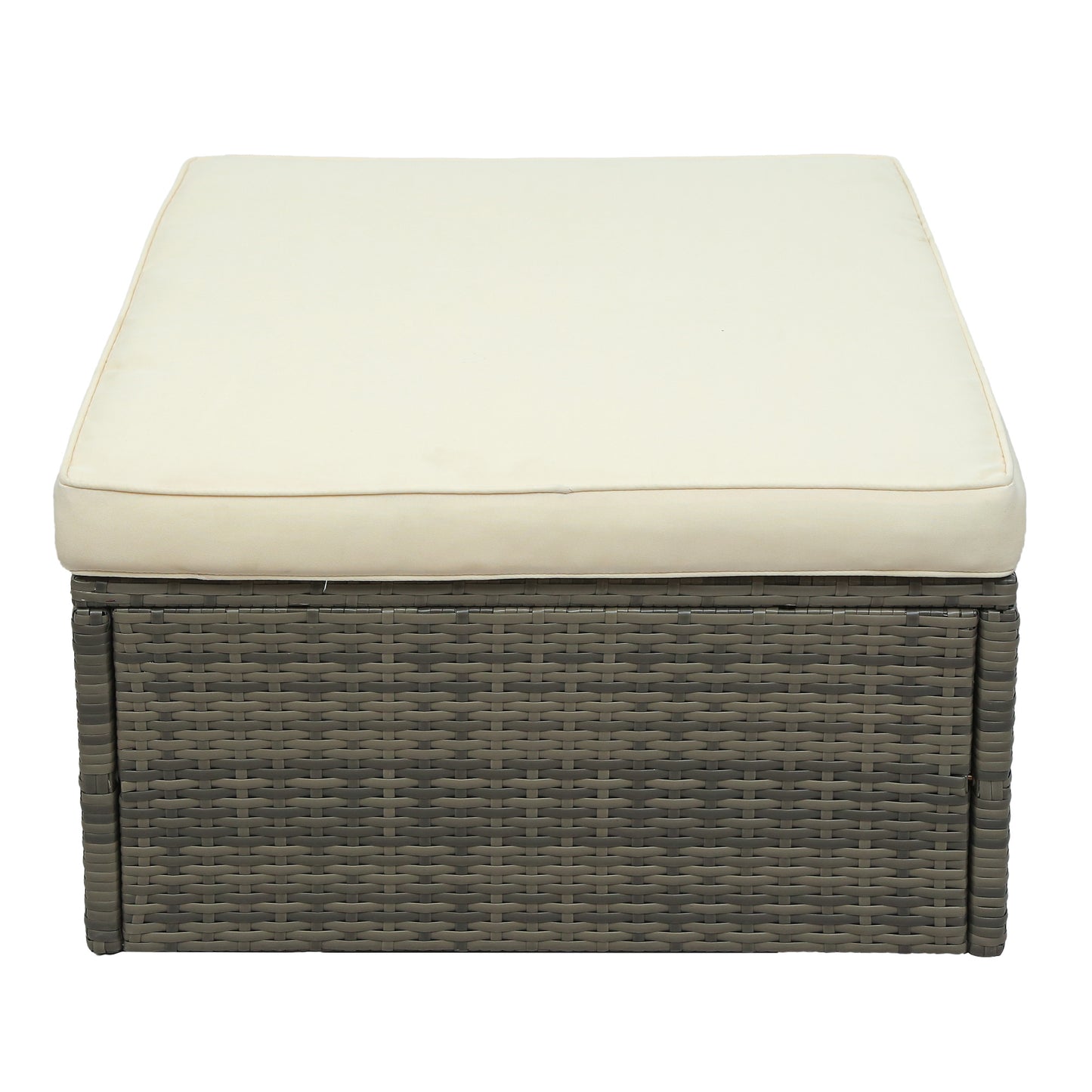 5-piece patio wicker sofa set cushions; ottomans and lift top coffee table included