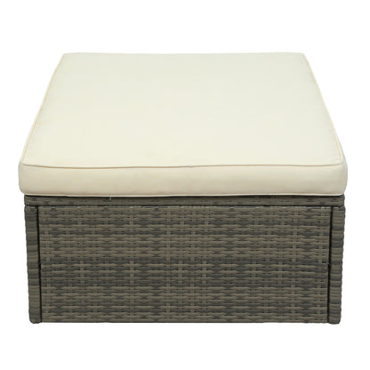 5-Piece Patio Wicker Sofa Set Cushions; Ottomans and Lift Top Coffee Table included