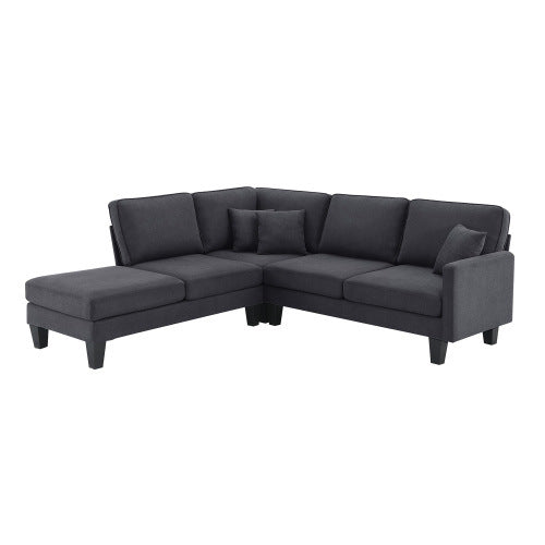 terry 5-seat couch set with chaise with 3 pillows