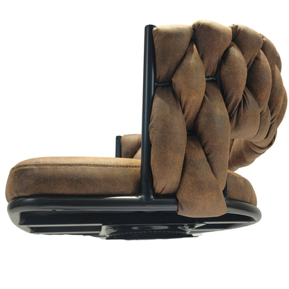 Technical Leather Woven Bar Stool Set of 4, Brown