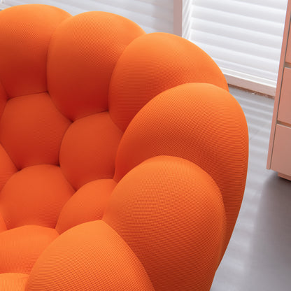 Modern Upholstered Fabric Bubble Sofa, Orange
