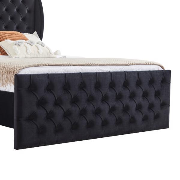 chesterfield upholstered wingback velvet bed
