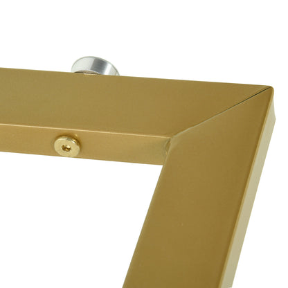 55.11'' Iron Dining Table with Tempered Glass Top, Clear & Gold