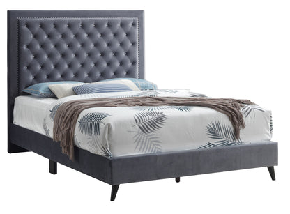 Alba Upholstered Bed, Grey