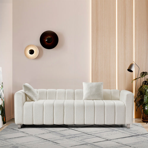 teddy velvet sofa with 2 pillows