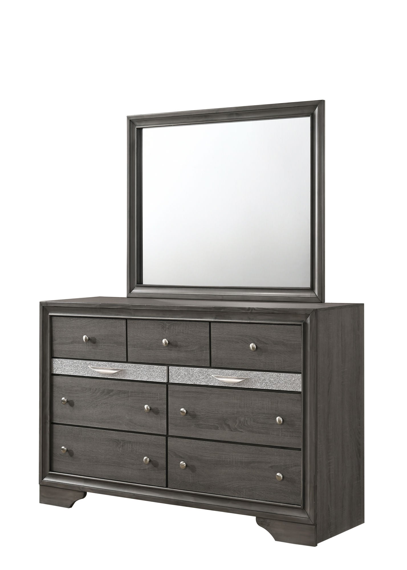 matrix traditional 7 drawer dresser made with wood in gray