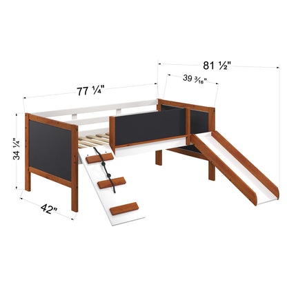 ACME Aurea Twin Loft Bed w/Slide, Cherry Oak & White Finish