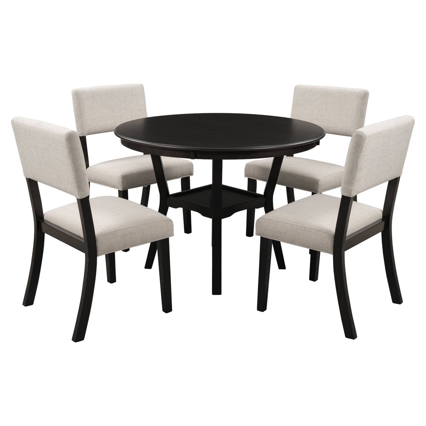 5-piece kitchen dining table set, espresso