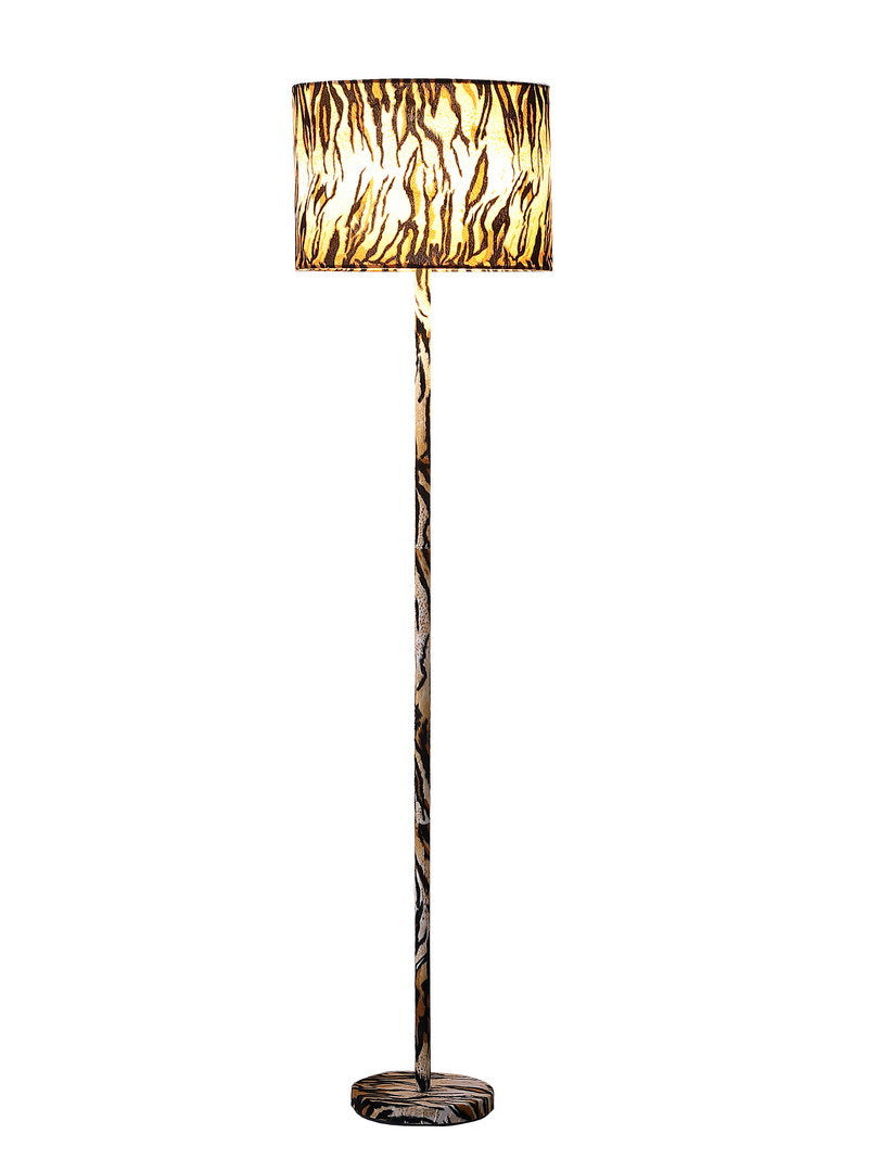 59" faux suede tiger print floor lamp